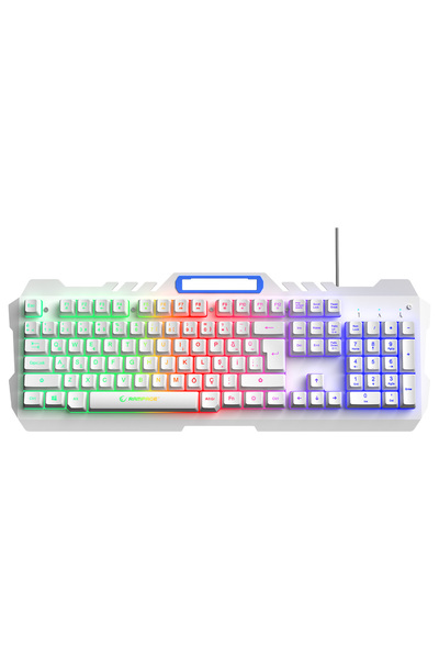 Rampage KB-R57 X-JAMMER Gökkuşağı Aydınlatmalı USB Beyaz Tam Türkçe Gaming Oy...