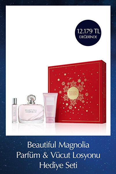 Estee Lauder Beautiful Magnolia Eau de Parfum & Vücut Losyonu 3 Ürünlü Hediye...