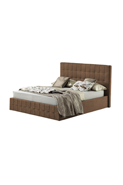 Timflex Pat cu Somiera Notturno PAL 80x190 cm Textil Maro deschis