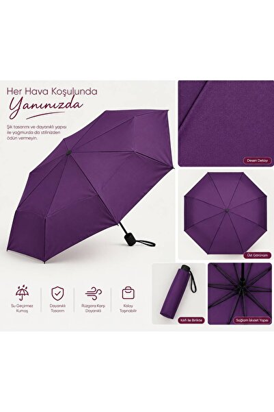 Genel Markalar 8 TELLİ OTOMATİK KATLANIR ŞEMSİYE - KILIFLI, KOMPAKT VE PRATİK...