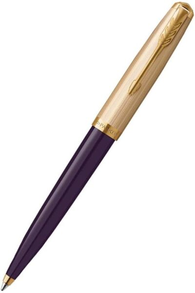 Parker قلم حبر جاف فاخر 51 بلوم مع حواف ذهبية