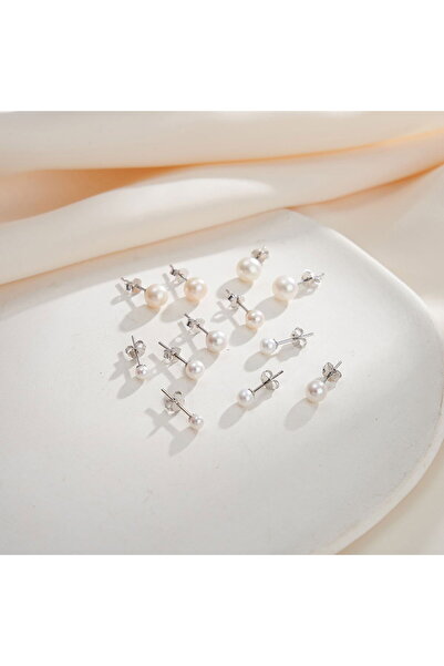 Be Special Cercei din argint 925 placat cu rodiu, cu perle rotunde