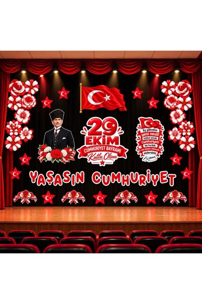 Ti Play 29 Ekim Cumhuriyet Bayramı Hazır Kesim Sahne Boy Pano Süsü 3,5 x 2,5 ...
