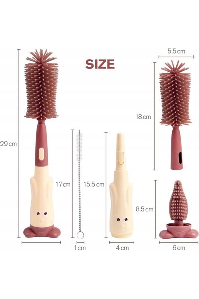 NO BRAND Perie de curățare 3 în 1 pentru biberoane și tetine pentru bebeluși ...