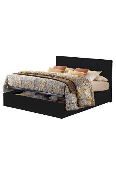 Timflex Pat Rabatabil cu Lada Depozitare Giorno Promo 90x190 cm Piele ecologi...