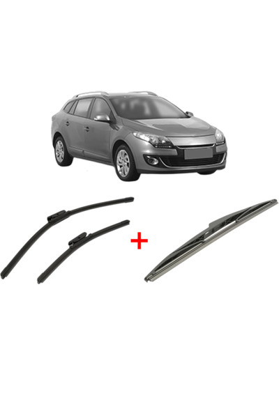 Bosch Set of 3 wipers RENAULT MEGANE III Combi Van (KZ0/1) 2009 - 2015, winds...