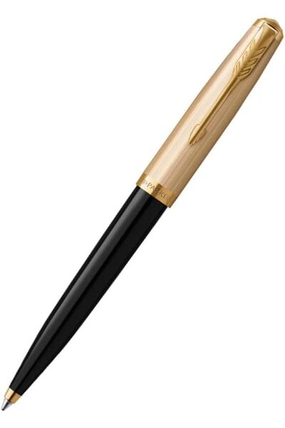 Parker قلم حبر جاف فاخر 51 بلون أسود مع حواف ذهبية