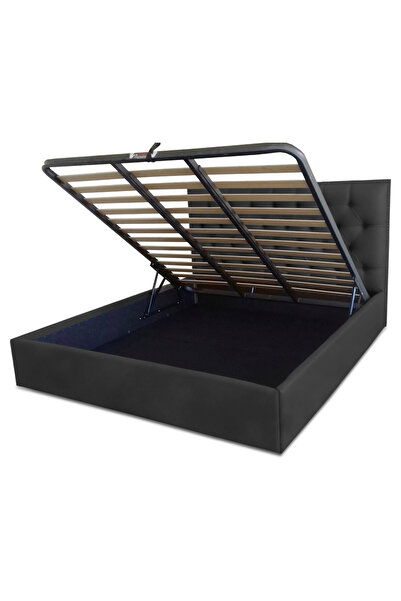 Timflex Pat rabatabil cu lada depozitare Imperia Promo 100x200 cm Catifea Negru
