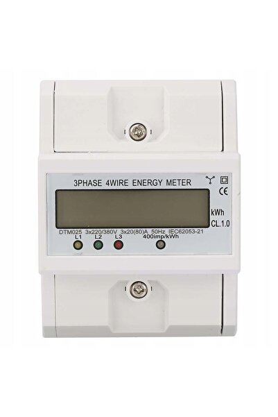 NO BRAND CONTOR DE ENERGIE TRIFAZAT, CONTOR DE CURENT 3x20(80)A 4P, LCD TRIFAZAT