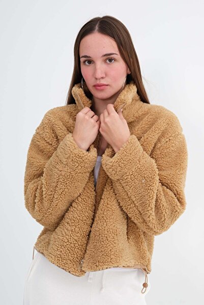 Addax Zippered Plush Coat H11714