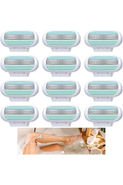 Yelajoy 12 Pcs Replacement Razor Blades, Durable Sharp 3 Layer Razor Blade, M...