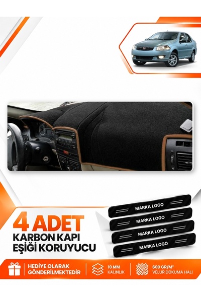 e-biz Fiat Si̇ena (2005-2012) Compatible Front Dashboard Protection Cover Car...