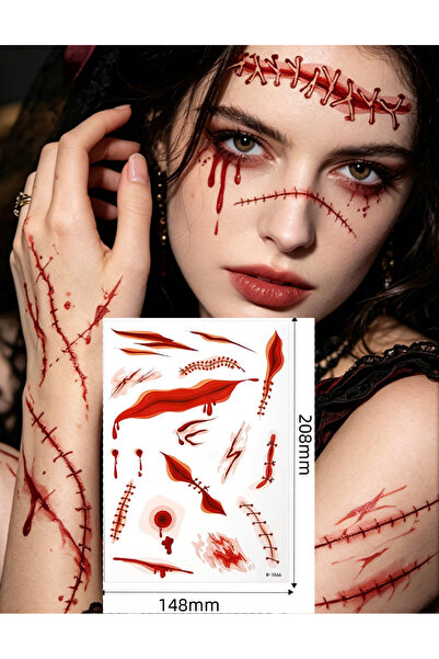 Kurbabio 3D Professional Bloody Wound Makeup Party Costume Temporary Face and...