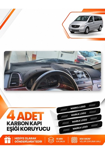 e-biz Mercedes Vi̇to W639 (2003-2014) Compatible Front Cover Dashboard Protec...