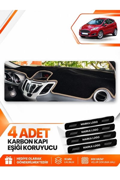 e-biz Ford Fi̇esta (2008-2017) Compatible Front Cover Dashboard Protection Pr...