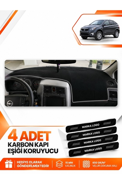 e-biz غطاء حماية أمامي متوافق مع سيارة SSANGYONG NOMAD (2005-2012) - أسود-رما...