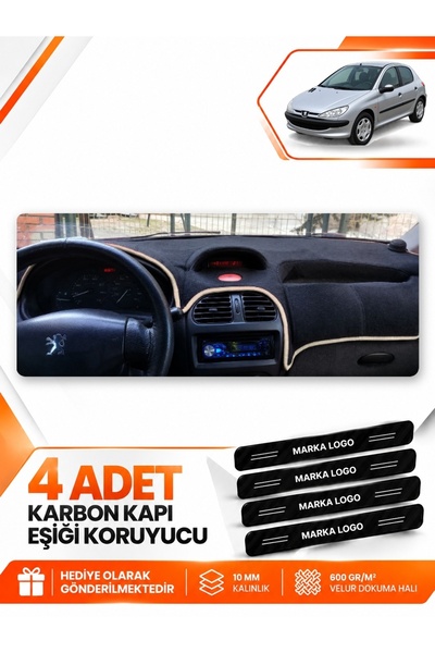 e-biz Peugeot 206 Large Screen (1998-2009) Compatible Front Cover Dashboard P...