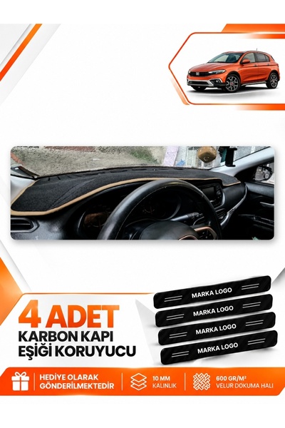 e-biz Fi̇at Egea Cross (2021-2026) Tablet-Free Compatible Front Cover Torpedo...