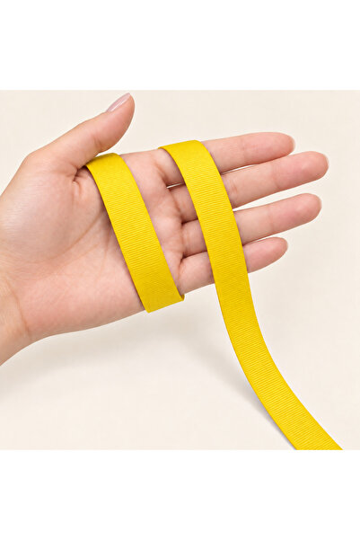 Renk İthalat Grosgrain Ribbon Yellow 2 cm 91 Meters Decoration Packaging Hobb...