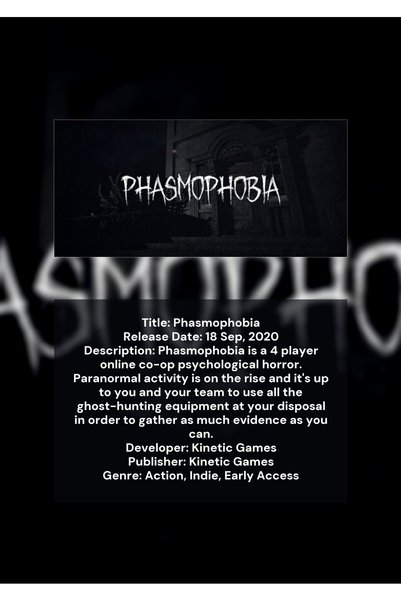 OEM Αφίσα Ινφογραφικό, Φασμοφοβία, Joc Horror Paranormal, Χαρτόνι Premium 250...