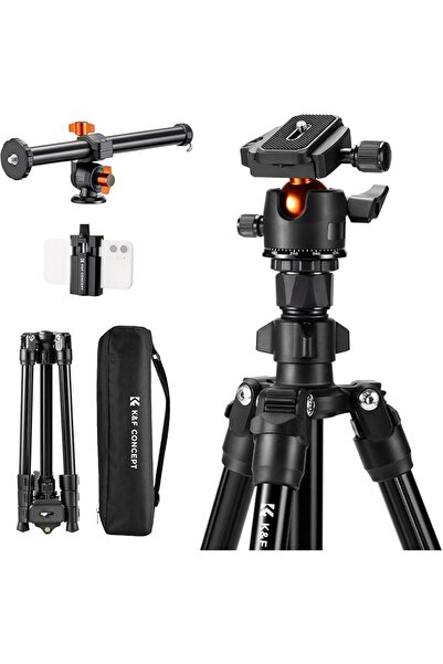 GENERAL 76" Tall Camera Tripod Stand, with Multi-Angle Rotatable Center Colum...
