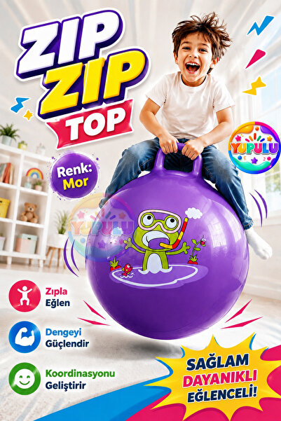 YUPULU Zıp Zıp Top | Çocuk Boy | Kanguru Zıplama Topu Çocuk Pilates | Kulplu ...