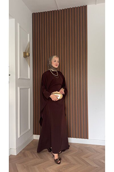 MEYSADESİGN Sisi Yarasa Kol Abaya Acı Kahve