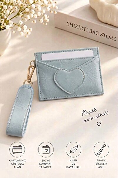 SHIKIRTI BAG STORE Baby Blue Double-Sided Heart Detailed Mini Size Women's Ca...