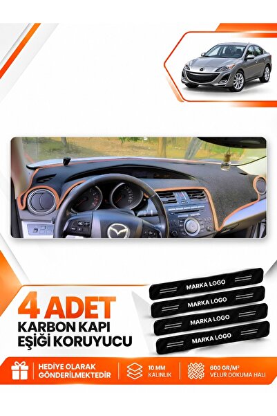 e-biz Mazda 3 (2009-2013) Compatible Front Dashboard Protection Mat Cover - B...
