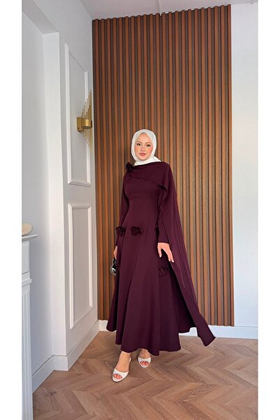 MEYSADESİGN Gül Detaylı Abiye Bordo