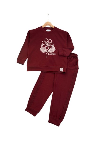 VOY KİDS Set de trening elegant și compact din 2 piese, cu imprimeu floral, p...