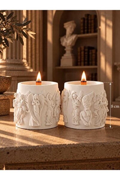 DNZ DEKOR ETERNAL RELIEF - Ahşap Fitilli Dekoratif Beton Mum