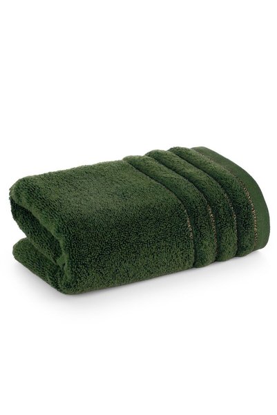 Eurofirany Prosop de baie Eurofirany, 70x140cm, bumbac, verde, cu bordura str...
