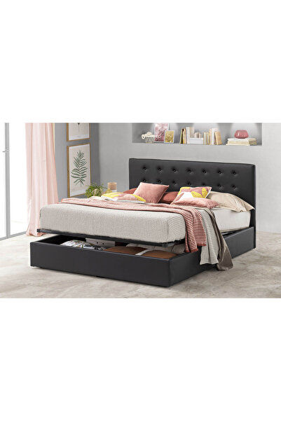 Timflex Pat pentru Dormitor cu Lada Rabatabil Abra Promo 150x190 cm Negru