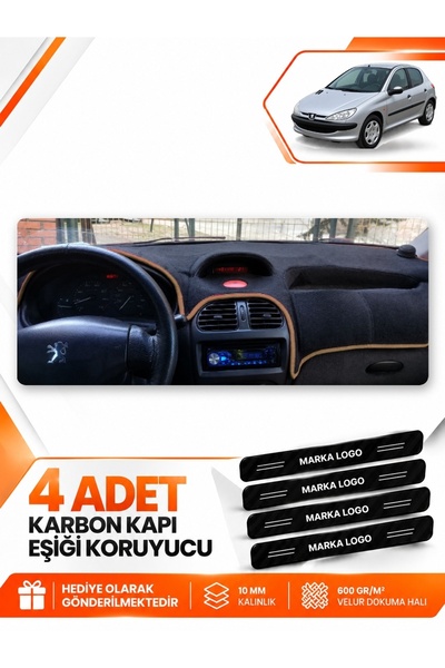 e-biz Peugeot 206 Large Screen (1998-2009) Compatible Dashboard Protection Co...