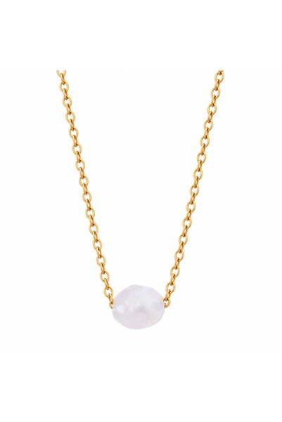 JİMNY JEWELRY Elira Natural Stone Steel Ghost Necklace