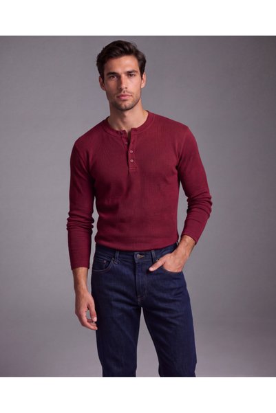 pazarella Men's button-detail crew neck long sleeve bodysuit