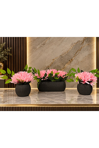 LABURN 3-Piece Artificial Flower Decoration Artificial Flower in a Pot Kitche...