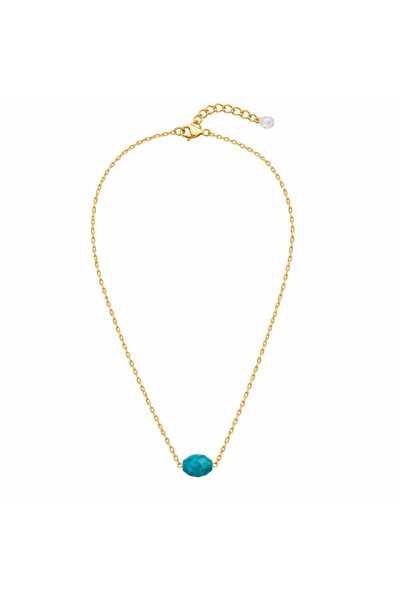 JİMNY JEWELRY Elira Natural Stone Steel Ghost Necklace