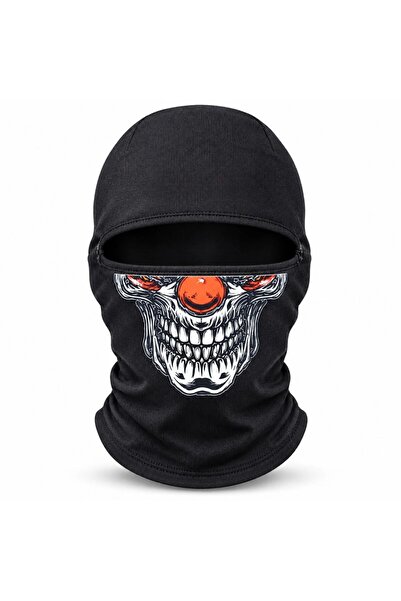 Wak Unisex Şık Palyaço Desenli Balaklava Kışlık Tam Yüz Maske Termal Nefes Alan Esnek Kask Altı Boyunluk