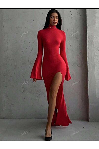Woman's Fashion Κόκκινο μάξι φόρεμα