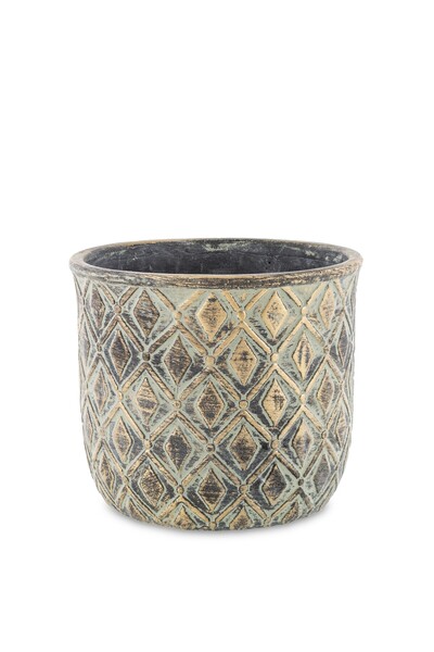 DecoDepot Antique-finish ceramic pot, 17x20x20 cm