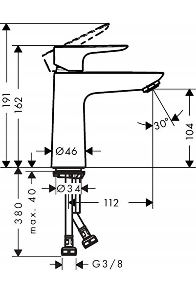 Hansgrohe Baterie de lavoar pe picior Talis E