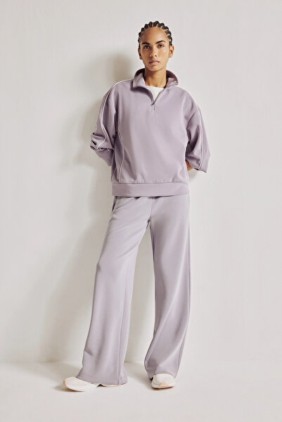 DeFacto I6280AXPR522 Mor Relaxed Fit Geniş Paça Standart Boy Modal Sporcu Eşofman Altı