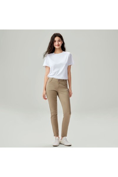 Giordano Women’s High-Waist Twill Regular Tapered Fit Pant