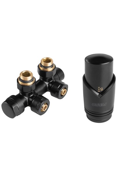 FERRO Set de robinete termostatice unghiulare ZTD30BL