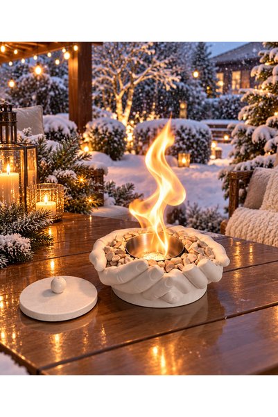 By Şirin Candle Dekoratif Masa Üstü Şömine (Yakıt yoktur )