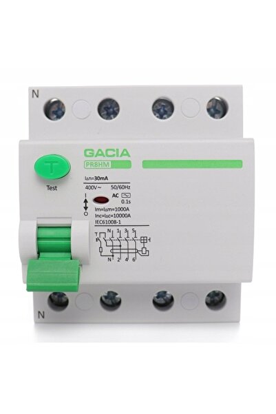 Gacia Disjunctor diferențial de curent rezidual AC 25A 10KA 4P 30mA