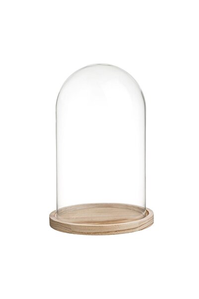 OEM Cupola Decorativa din Sticla cu Baza din Lemn Ø15x26cm – accent decorativ...