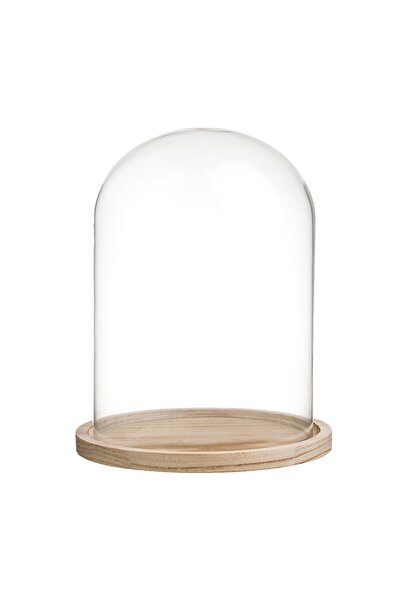 OEM Cupola Decorativa de Sticla cu Baza din Lemn Ø20x31cm – accent decorativ ...